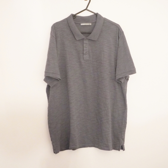 VINCE Silver/Gray Slub Cotton Casual Polo/Shirt - Picture 4 of 6